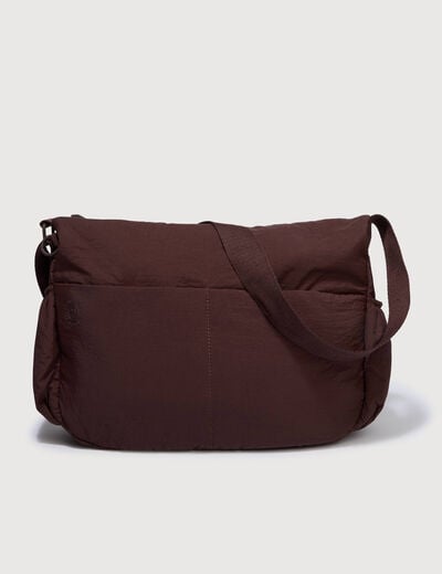 Besace bandouli&egrave;re pliss&eacute;e bordeaux femme