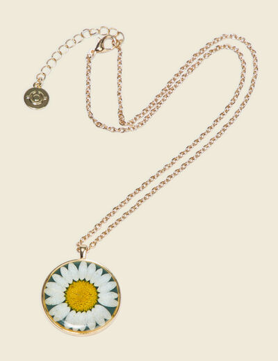 Collier avec pendentif vert pastel femme