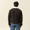 Veste droite courte col chemise marron fonc&eacute; homme