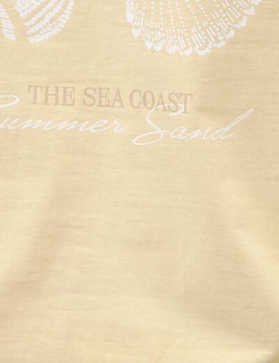 T-shirt en coton manches courtes jaune clair homme