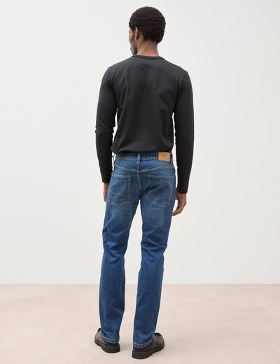 Jeans straight 5 poches denim stone homme