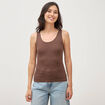 D&eacute;bardeur cintr&eacute; d&eacute;collet&eacute; sans manches marron femme