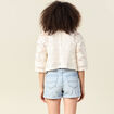 Gilet manches 3/4 ajouré ecru femme