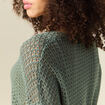 Pull col en V éco-responsable vert kaki femme