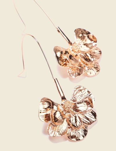 Boucles d'oreilles pendantes couleur or femme