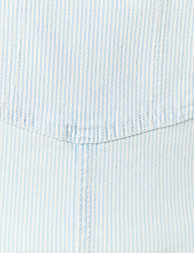 Salopette mom en jeans denim bleach femme