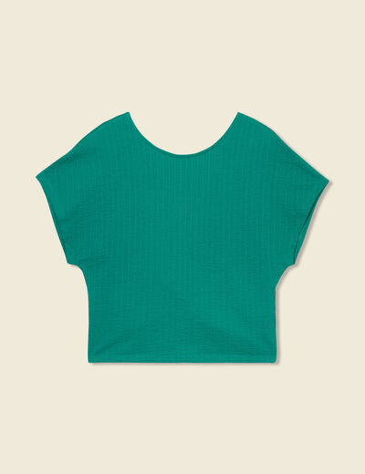T-shirt manches courtes vert turquoise femme