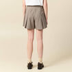 Short pliss&eacute; taille haute fluide marron femme