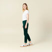 Pantalon chino velours côtelé vert canard femme