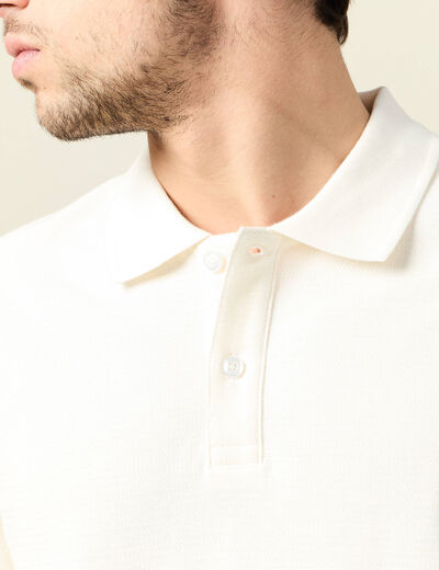 Polo manches courtes ecru homme