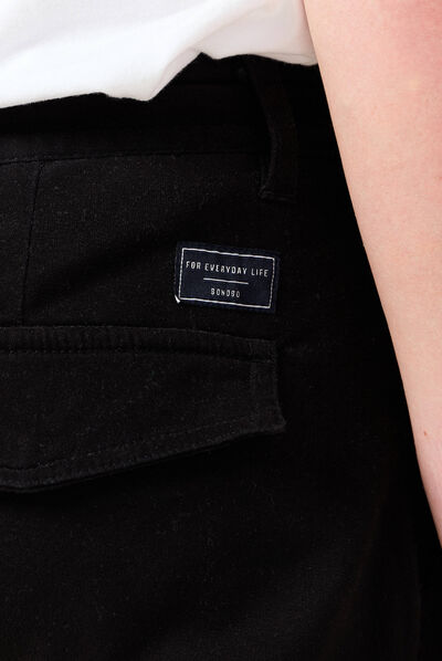 Pantalon cargo taille à cordon noir homme