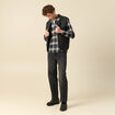 Surchemise oversize en coton bleu marine homme
