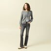 Jeans bootcut denim gris clair femme