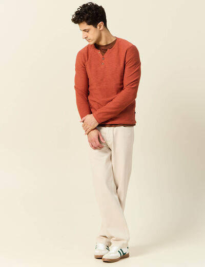 Pull manches longues rose homme