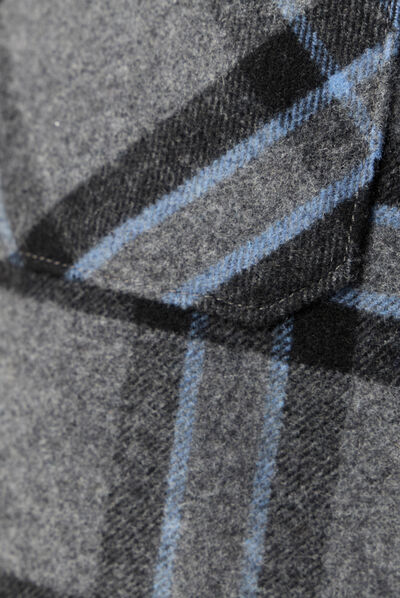 Veste surchemise droite bleu gris homme