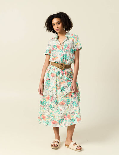 Chemise manches courtes blanc femme