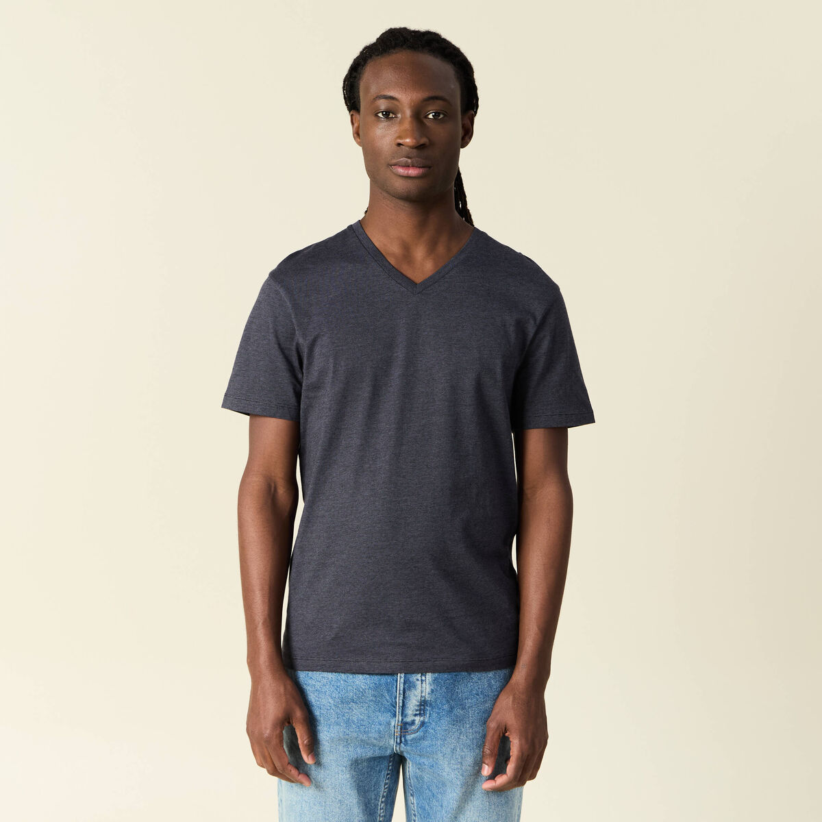 T-shirt manches courtes homme bleu foncé homme