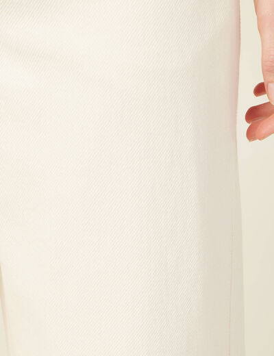 Jeans flare taille haute creme femme