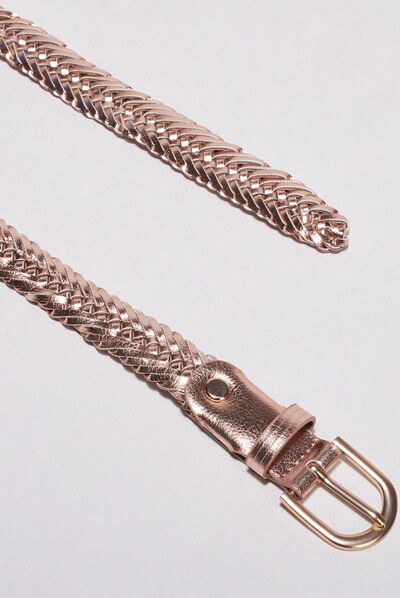Ceinture tressée rouge clair femme