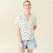 Chemise manches courtes bleu canard femme