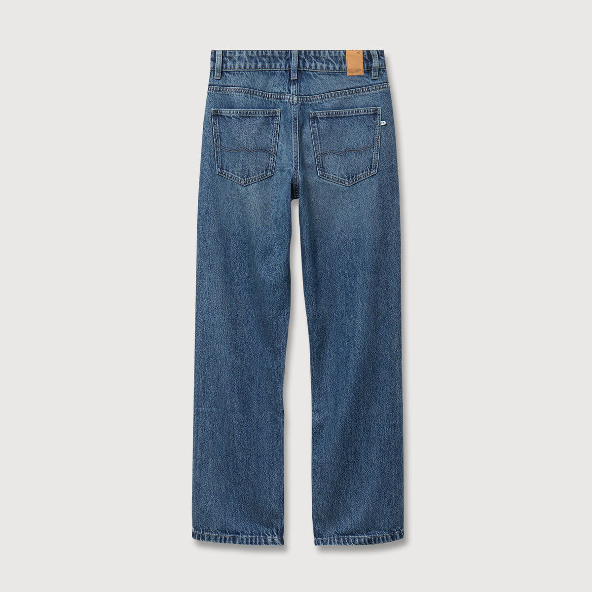 Jeans straight taille standard bleu gris femme