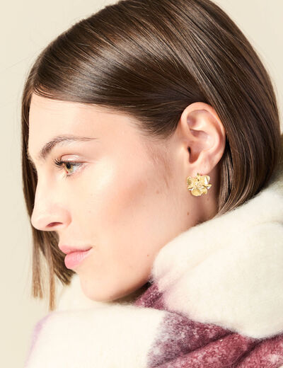 Boucles d'oreilles clous couleur or femme