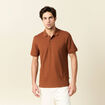 Polo éco-responsable marron cognac homme