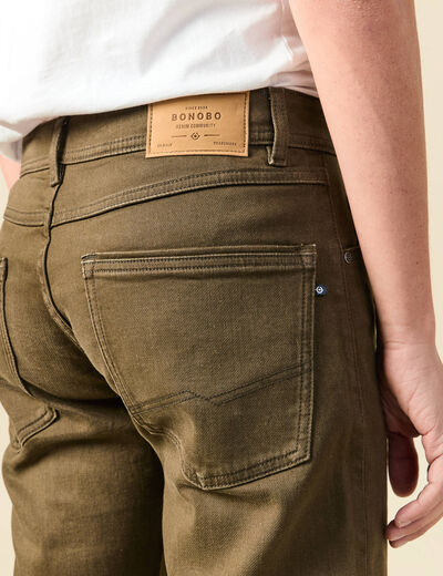 Jeans straight longueur 32 denim taupe homme