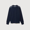 Pull droit fin col rond manches longues bleu marine homme