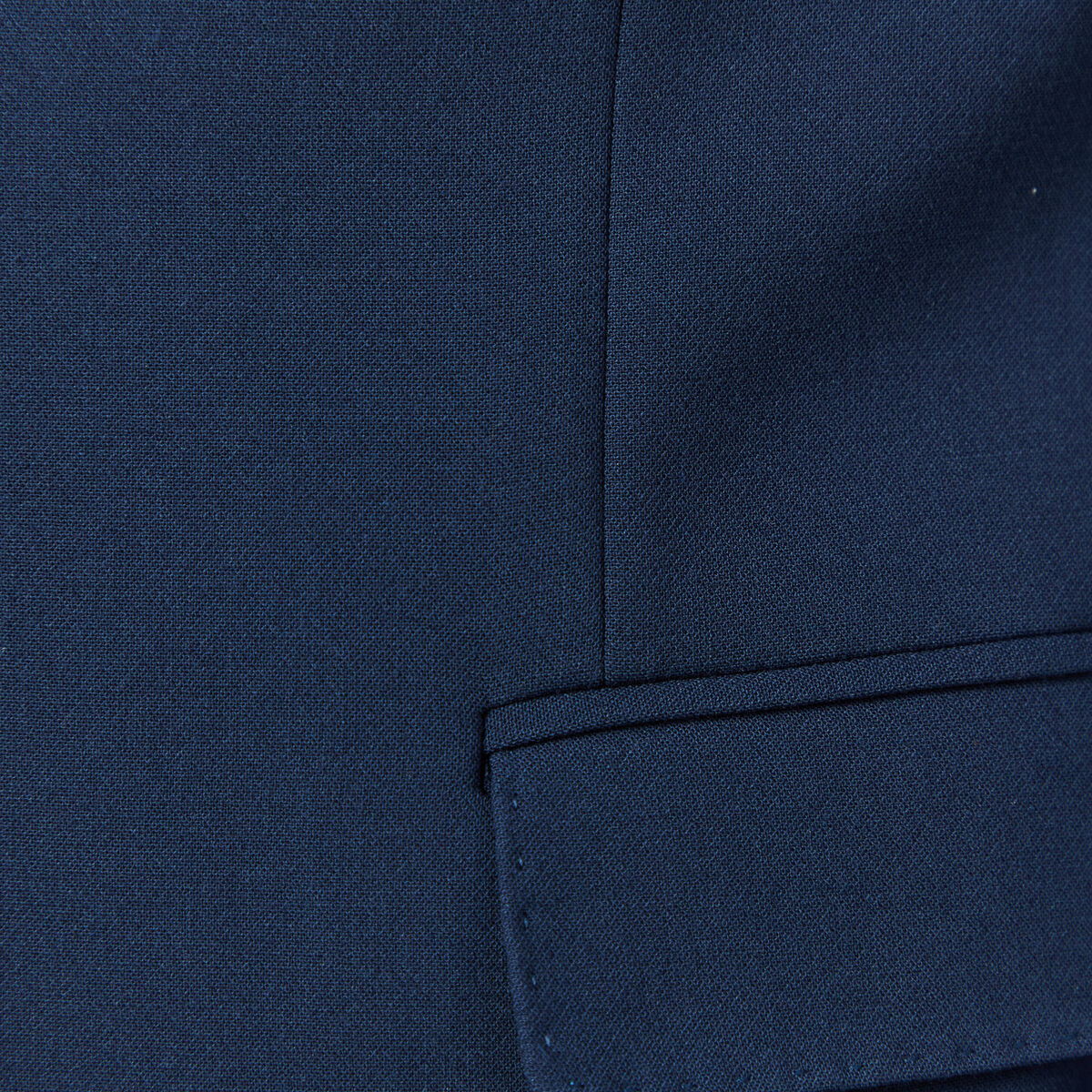 Blazer manches longues col tailleur bleu marine homme