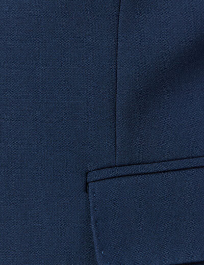 Blazer manches longues col tailleur bleu marine homme