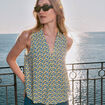 Blouse sans manches bleu femme