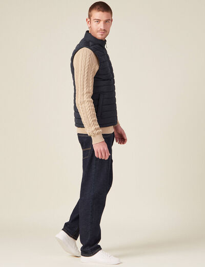 Doudoune droite sans manches bleu marine homme