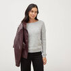 Pull manches longues col bateau gris femme
