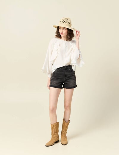 Chemise manches longues ecru femme