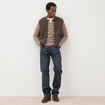Jeans regular used denim gris homme