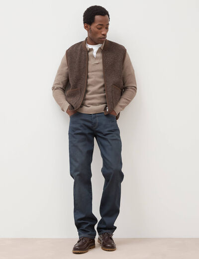 Jeans regular used denim gris homme