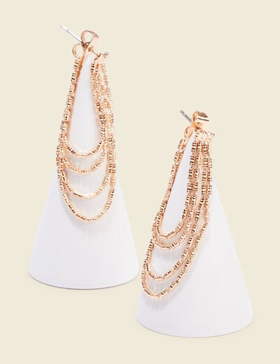 Boucles d'oreilles pendantes couleur or femme