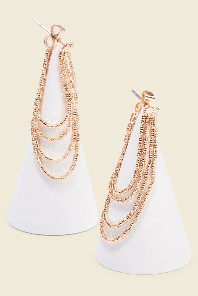 Boucles d'oreilles pendantes couleur or femme