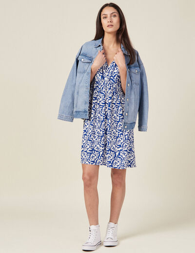 Robe droite éco-responsable bleu femme