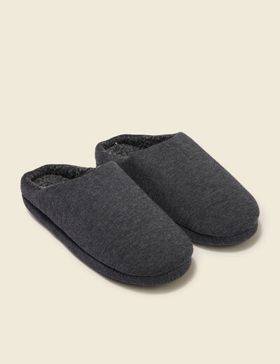 Coffret chaussons gris fonc&eacute; homme