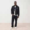 Blouson col classique manches longues bleu marine homme