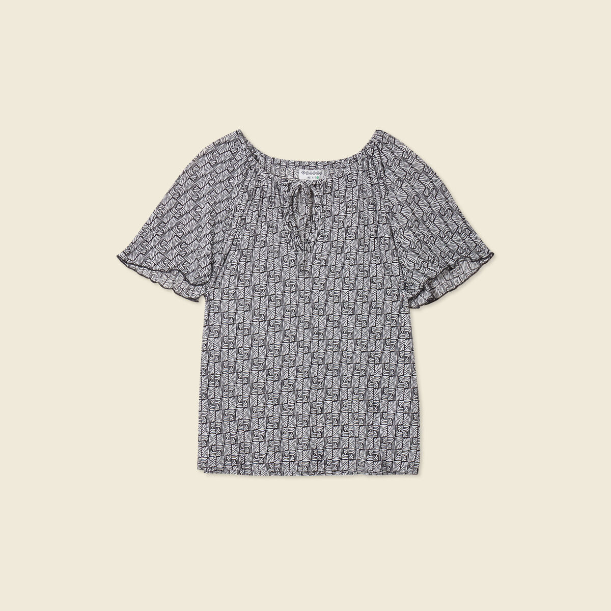 T-shirt manches courtes creme femme