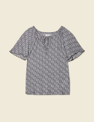 T-shirt manches courtes creme femme