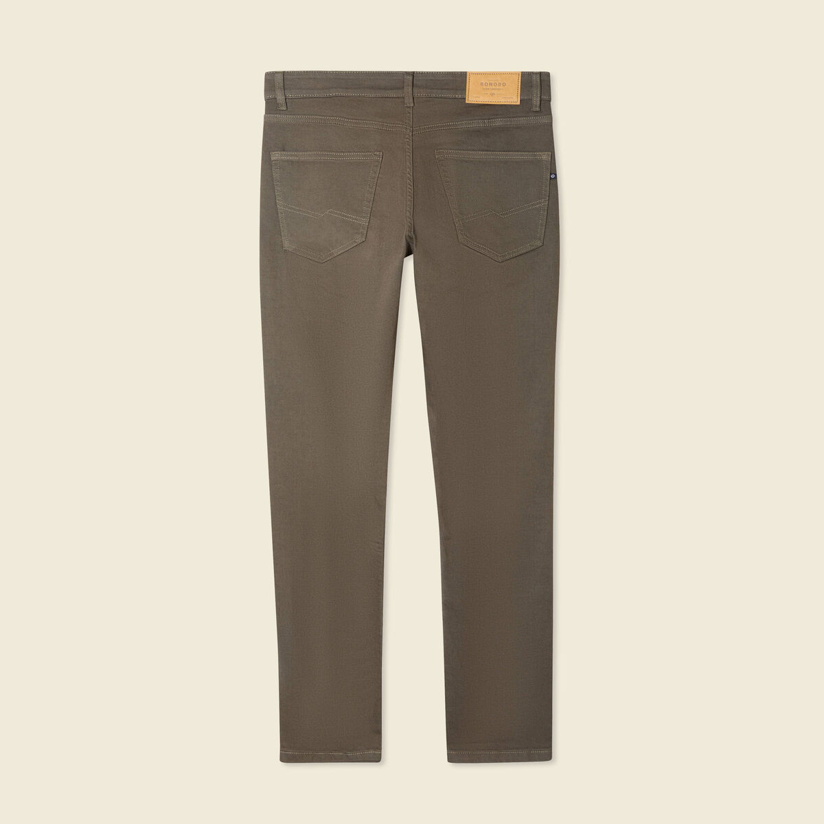 Jeans slim 5 poches vert kaki homme