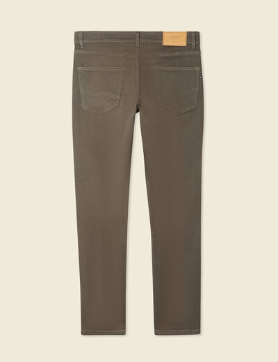 Jeans slim 5 poches vert kaki homme