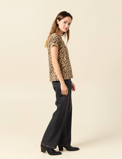 T-shirt manches courtes camel femme