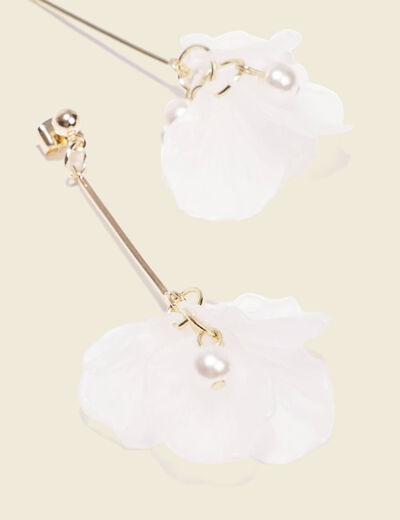 Boucles d'oreilles pendantes blanc femme