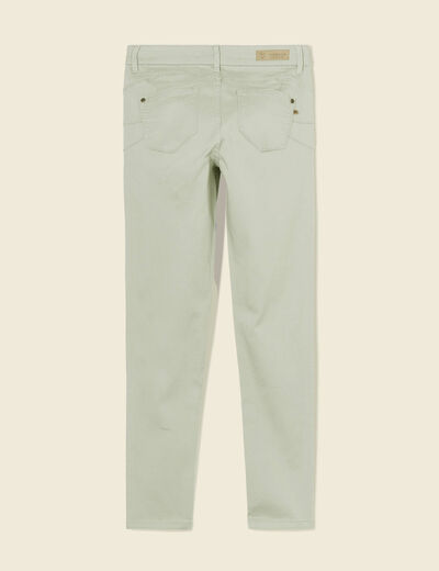 Pantalon skinny push-up 7/8ème vert olive femme