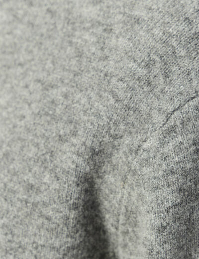 Pull manches longues col rond gris homme